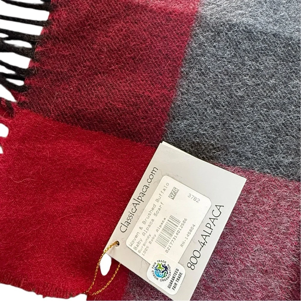 NEW Buffalo Plaid 100% Alpaca Scarf